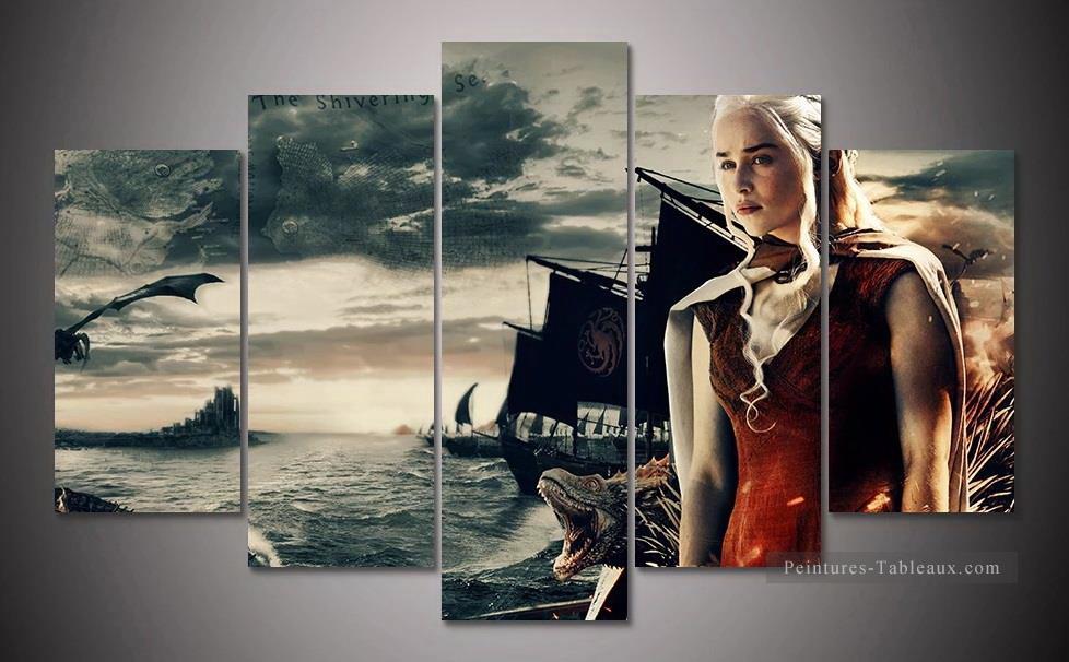 Daenerys Targaryen sur mer Le Trône de fer Peintures à l'huile